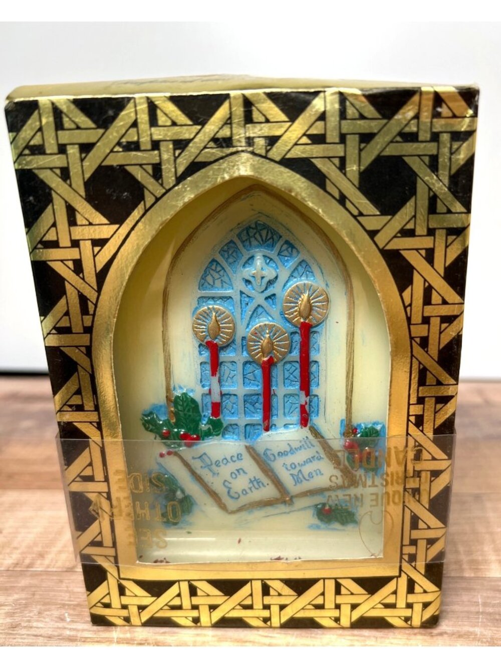 Christmas Inspirations Peace On Earth Candle By Jasco 1978
